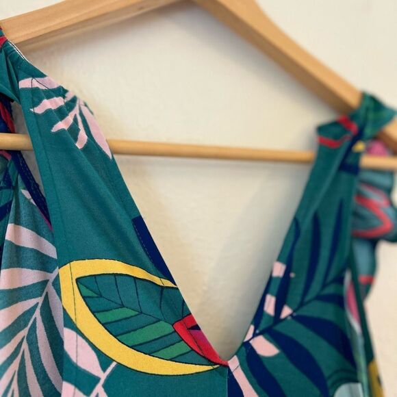 Gibsonlook Teal Palm Print Maxi Dress - Picture 4 of 6